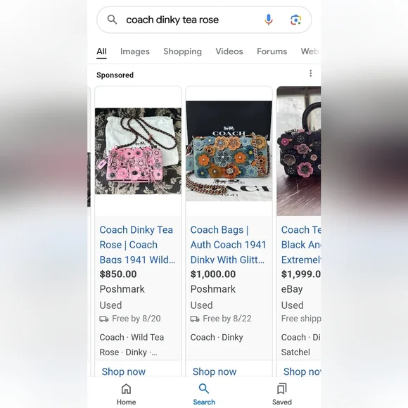 COACH PINK STUDDED WILD TEA ROSE DINKY FRINGE CROSSBODY RARE with COA - Picture 17 of 17